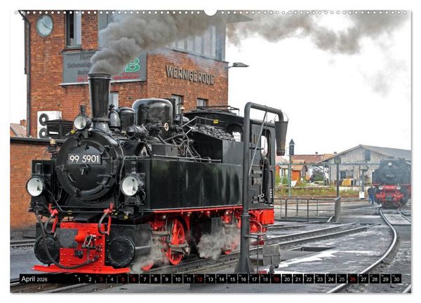 Produktbild: Die Brockenbahn - Mit Volldampf durch den Harz (Wandkalender 2026 DIN A2 quer), CALVENDO Monatskalender