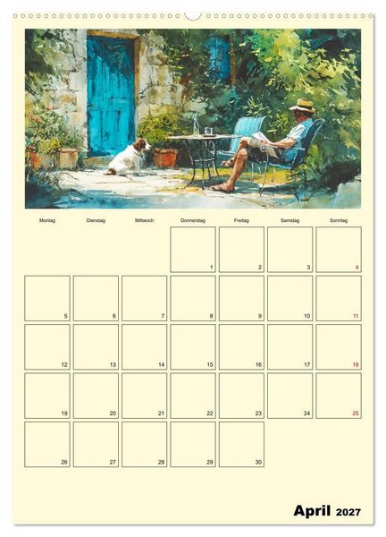 Produktbild: M&auml;nner im Garten. Entspannte Augenblicke im Gr&uuml;nen (Wandkalender 2027 DIN A2 hoch), CALVENDO Monatskalender