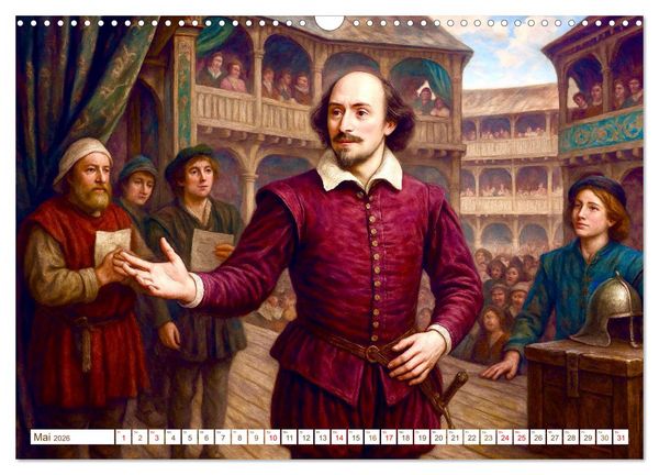 Produktbild: William Shakespeare (Wandkalender 2026 DIN A3 quer), CALVENDO Monatskalender