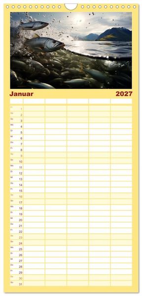 Produktbild: Familienplaner 2027 - Die Magie der Masse mit 5 Spalten (Wandkalender, 21 x 45 cm) CALVENDO