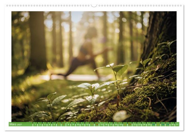 Produktbild: Yoga im Wald (hochwertiger Premium Wandkalender 2027 DIN A2 quer), Kunstdruck in Hochglanz