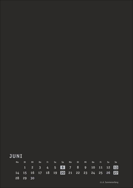 Produktbild: Premium-Bastelkalender schwarz A4 2027