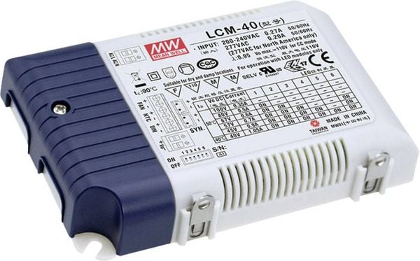 Mean Well LCM-40DA LED-Treiber Konstantstrom 42 W 0.35 - 1.05 A 2 - 100 V/DC dimmbar, PFC-Schaltkreis, Überlastschutz 1 