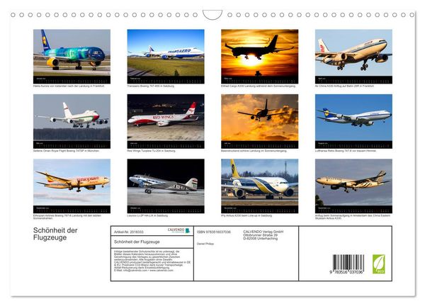 Produktbild: Sch&ouml;nheit der Flugzeuge (Wandkalender 2026 DIN A3 quer), CALVENDO Monatskalender