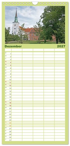 Produktbild: Familienplaner 2027 - Schl&ouml;sser in D&auml;nemark mit 5 Spalten (Wandkalender, 21 x 45 cm) CALVENDO