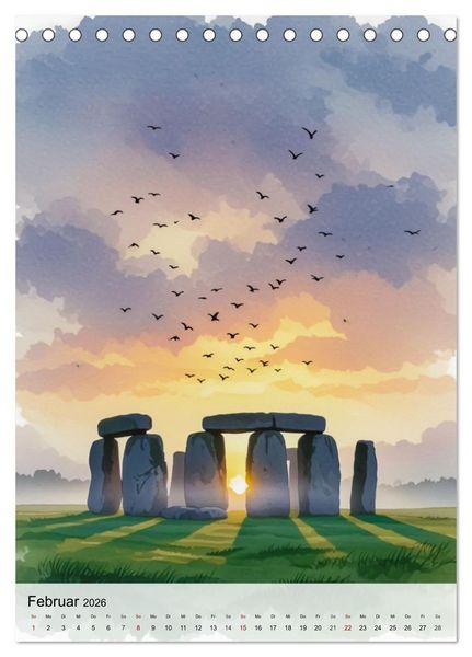 Produktbild: Kulturelle Sch&auml;tze in Aquarell (Tischkalender 2026 DIN A5 hoch), CALVENDO Monatskalender
