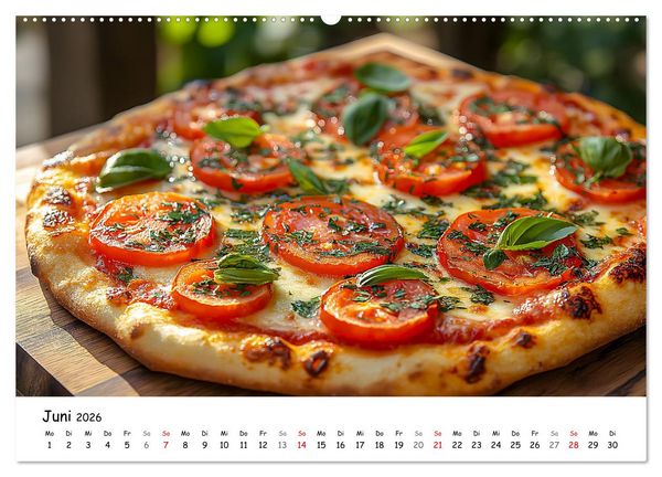 Produktbild: Pizza geht immer - Zu jeder Jahreszeit (Wandkalender 2026 DIN A2 quer), CALVENDO Monatskalender