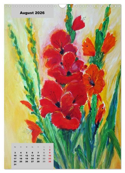 Produktbild: Blumen in Acryl (Wandkalender 2026 DIN A3 hoch), CALVENDO Monatskalender