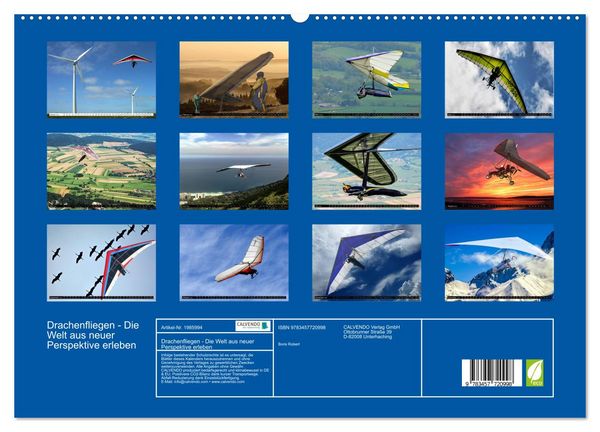 Produktbild: Drachenfliegen - Die Welt aus neuer Perspektive erleben (hochwertiger Premium Wandkalender 2026 DIN A2 quer), Kunstdruck in Hochglanz