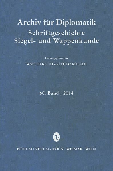 Produktbild: Archiv f&uuml;r Diplomatik, Schriftgeschichte, Siegel- und Wappenkunde
