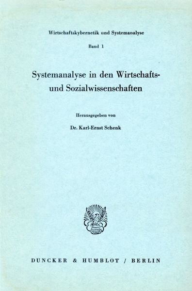 Produktbild: Systemanalyse in den Wirtschafts- und Sozialwissenschaften.