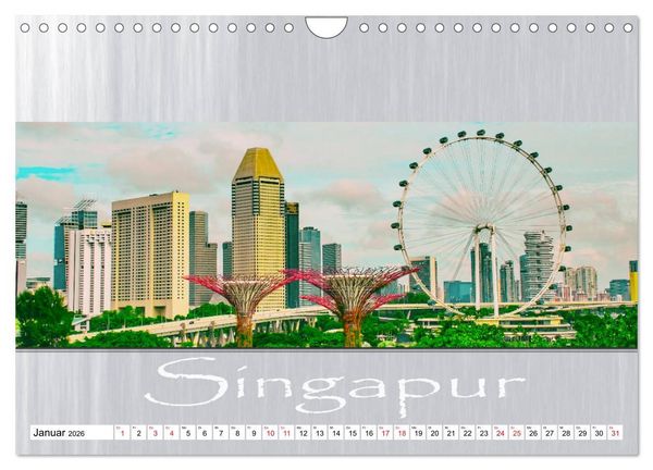 Produktbild: Singapur - Panoramablick (Wandkalender 2026 DIN A4 quer), CALVENDO Monatskalender