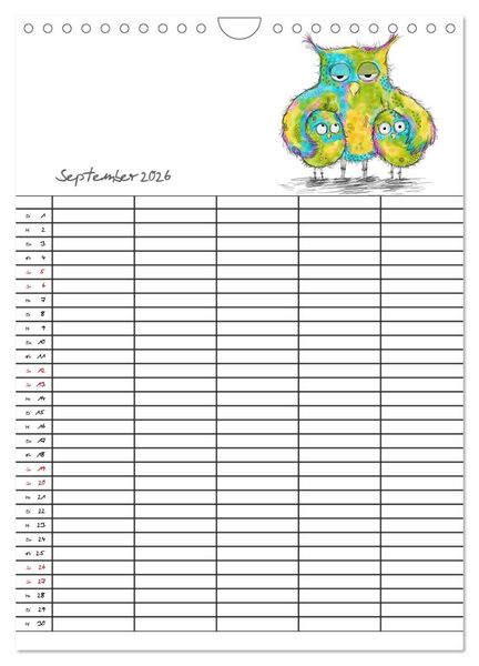 Produktbild: Bunte Freunde (Wandkalender 2026 DIN A4 hoch), CALVENDO Monatskalender
