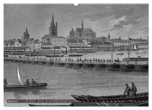 Produktbild: Der Rhein in alten Stichen (hochwertiger Premium Wandkalender 2026 DIN A2 quer), Kunstdruck in Hochglanz