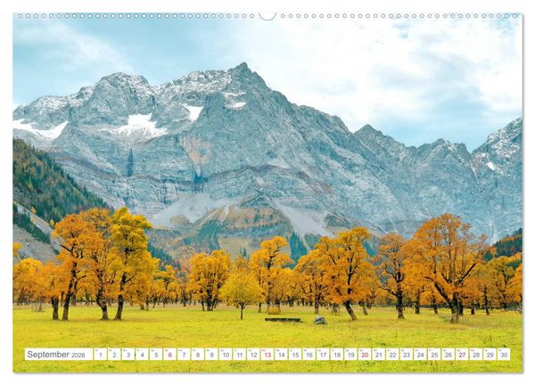 Produktbild: Indian Summer in der Eng - Das Naturdenkmal Gro&szlig;er Ahornboden (hochwertiger Premium Wandkalender 2026 DIN A2 quer), Kunstdruck in Hochglanz