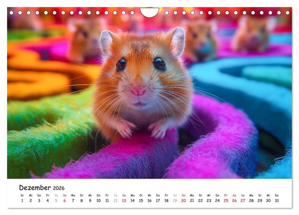 Produktbild: Hamster im Freizeitpark - Lustiger Kalender mit Jahrmarkt-Motiven (Wandkalender 2026 DIN A4 quer), CALVENDO Monatskalender