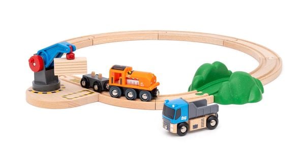 BRIO 63602800 - Starterset Güterzug mit Kran A