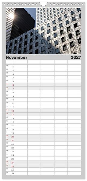 Produktbild: Familienplaner 2027 - NEW YORK visions mit 5 Spalten (Wandkalender, 21 x 45 cm) CALVENDO