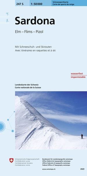 Produktbild: Swisstopo 1 : 50 000 Sardona Schneeschuh- und Skitourenkarte