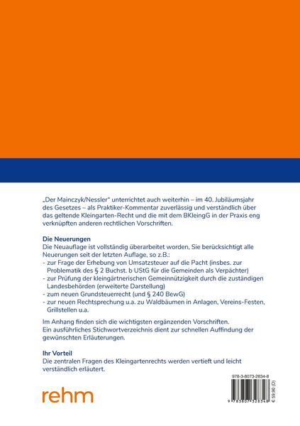 Produktbild: Bundeskleingartengesetz