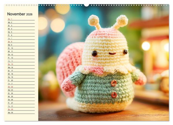 Produktbild: Kleine Freunde aus Wolle. Zauberhaft geh&auml;kelte Tierchen (Wandkalender 2026 DIN A2 quer), CALVENDO Monatskalender