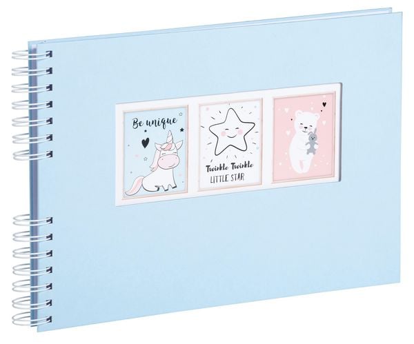 Produktbild: Scrapbooking-Set, Fotoalbum mit Spiralbindung, 50 Seiten wei&szlig;, 32x22 cm + Stifte, Sticker, Schablonen, Fotoecken