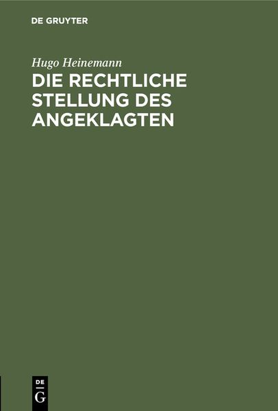 Produktbild: Die rechtliche Stellung des Angeklagten