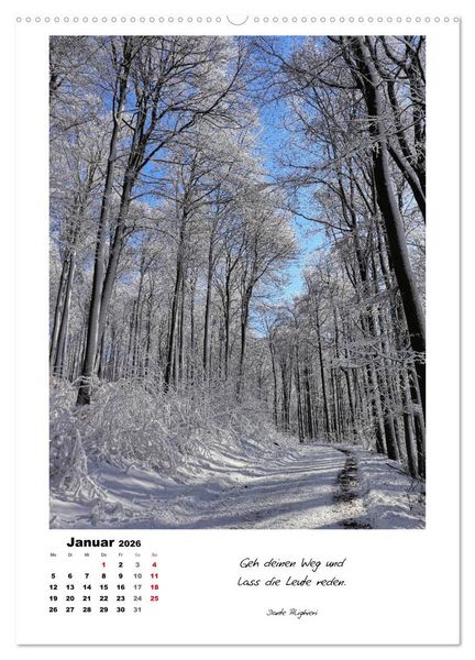 Produktbild: Wege durchs Jahr - Spazierg&auml;nge im sch&ouml;nen Nordhessen (Wandkalender 2026 DIN A2 hoch), CALVENDO Monatskalender