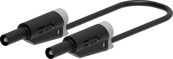 Produktbild: Electro PJP 2719-IEC-CD1-100N Messleitung Steckanschluss 4 mm, Bananenstecker 100 cm Schwarz 1 St.