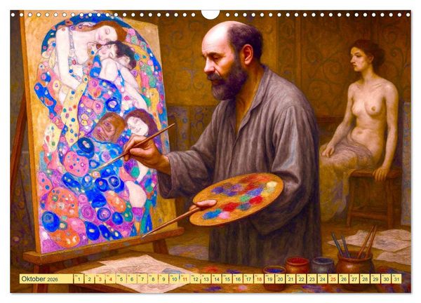 Produktbild: Gustav Klimt. Sein Leben, seine Kunstwerke (Wandkalender 2026 DIN A3 quer), CALVENDO Monatskalender