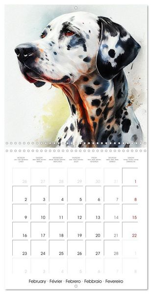 Produktbild: Dog Breeds in Watercolor (Wall Calendar 2026 12 &times; 12 Inch) CALVENDO 12 Month Wall Calendar