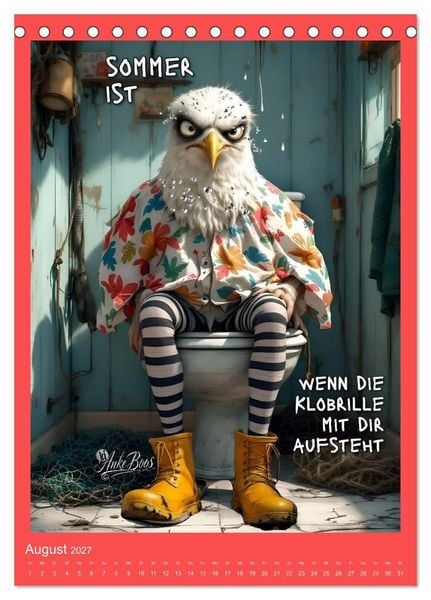 Produktbild: B&ouml;se M&ouml;wen - Kackkalender f&uuml;rs Klo (Tischkalender 2027 DIN A5 hoch), CALVENDO Monatskalender