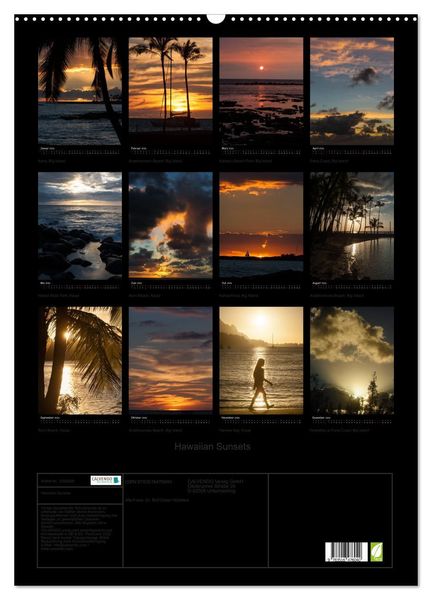 Produktbild: Hawaiian Sunsets (Wandkalender 2026 DIN A2 hoch), CALVENDO Monatskalender