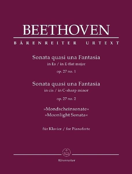 Produktbild: Sonata quasi una Fantasia f&uuml;r Klavier Es-Dur, cis-Moll op. 27, 1+2 "Mondscheinsonate"