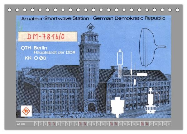 Produktbild: Amateurfunk in Ost-Berlin (Tischkalender 2026 DIN A5 quer), CALVENDO Monatskalender