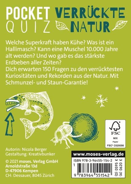 Produktbild: Moses. - Pocket Quiz Verrückte Natur