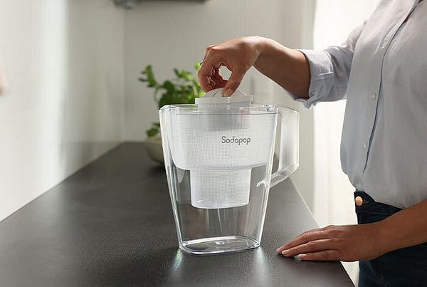 Produktbild: SODAPOP Wasserfilterkanne Selina, 1,5 Liter, wei&szlig;, inkl. 10 Filterkartuschen