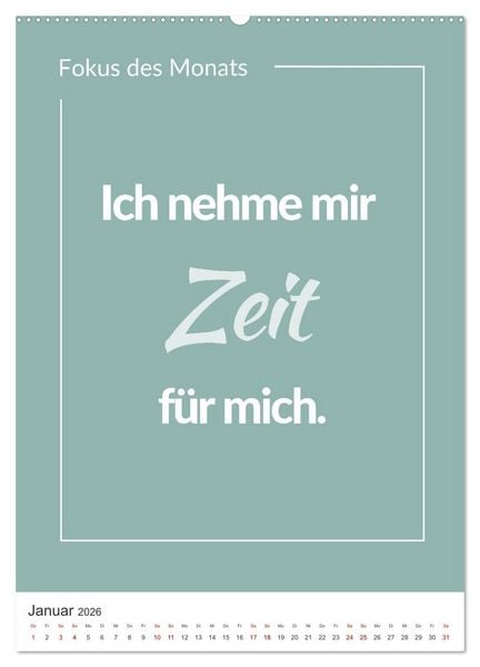 Produktbild: Achtsamkeitskalender: Mehr Achtsamkeit im Alltag mit dem Fokus des Monats (Wandkalender 2026 DIN A2 hoch), CALVENDO Monatskalender