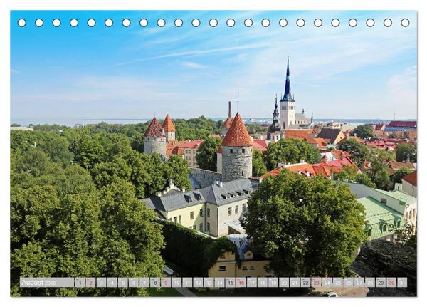 Produktbild: Die Altstadt von Tallinn (Tischkalender 2026 DIN A5 quer), CALVENDO Monatskalender