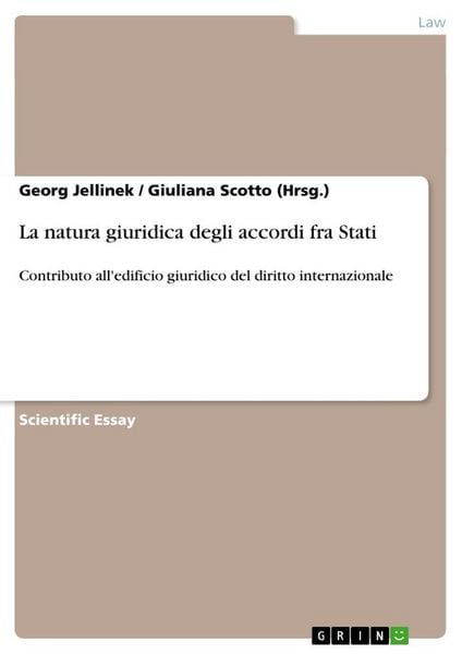 Produktbild: La natura giuridica degli accordi fra Stati