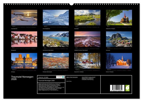 Produktbild: Traumziel Norwegen 2026 (hochwertiger Premium Wandkalender 2026 DIN A2 quer), Kunstdruck in Hochglanz