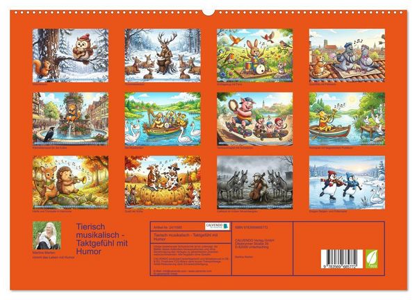 Produktbild: Tierisch musikalisch - Taktgef&uuml;hl mit Humor (hochwertiger Premium Wandkalender 2027 DIN A2 quer), Kunstdruck in Hochglanz