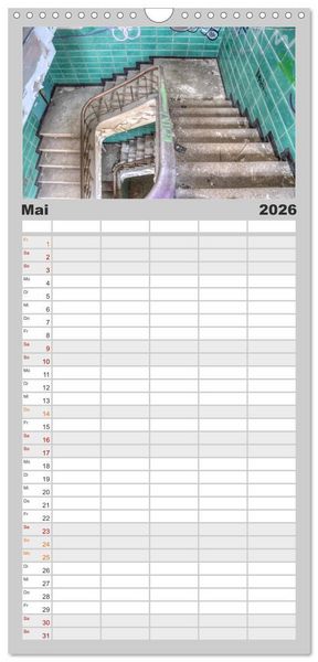 Produktbild: Familienplaner 2026 - Lost Places in Deutschland mit 5 Spalten (Wandkalender, 21 x 45 cm) CALVENDO