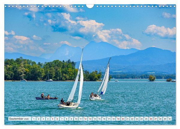 Produktbild: Oberbayerische Ansichten - Unterwegs zwischen Watzmann und Chiemsee (Wandkalender 2026 DIN A3 quer), CALVENDO Monatskalender