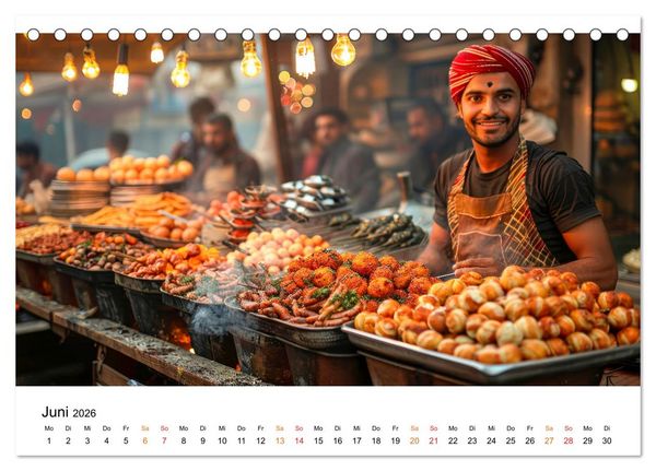 Produktbild: Street Food f&uuml;r Gourmets (Tischkalender 2026 DIN A5 quer), CALVENDO Monatskalender