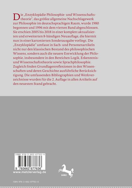 Produktbild: Enzyklop&auml;die Philosophie und Wissenschaftstheorie