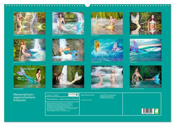 Produktbild: Meerjungfrauen - sagenumwobene Kreaturen (Wandkalender 2026 DIN A2 quer), CALVENDO Monatskalender