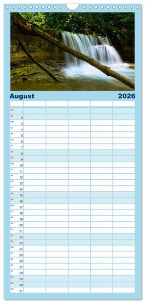 Produktbild: Familienplaner 2026 - Waldb&auml;che - Im Wandel der Jahreszeiten mit 5 Spalten (Wandkalender, 21 x 45 cm) CALVENDO
