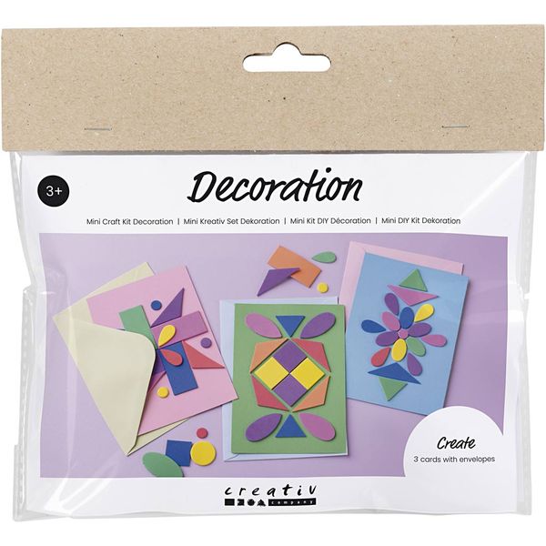 Produktbild: Creativ Company Mini Kreativ Set Dekoration, Dekorierte Karten, Blau, Gr&uuml;n, Pink