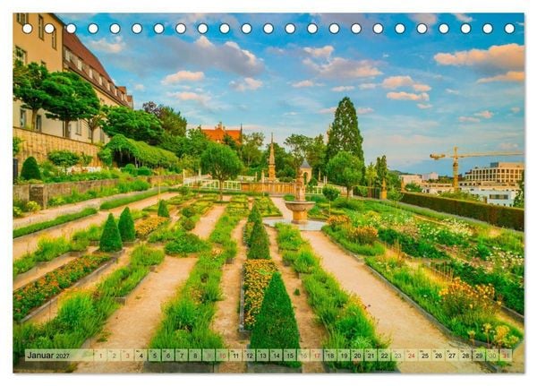Produktbild: Leonberg - Altstadt in Abendstimmung (Tischkalender 2027 DIN A5 quer), CALVENDO Monatskalender